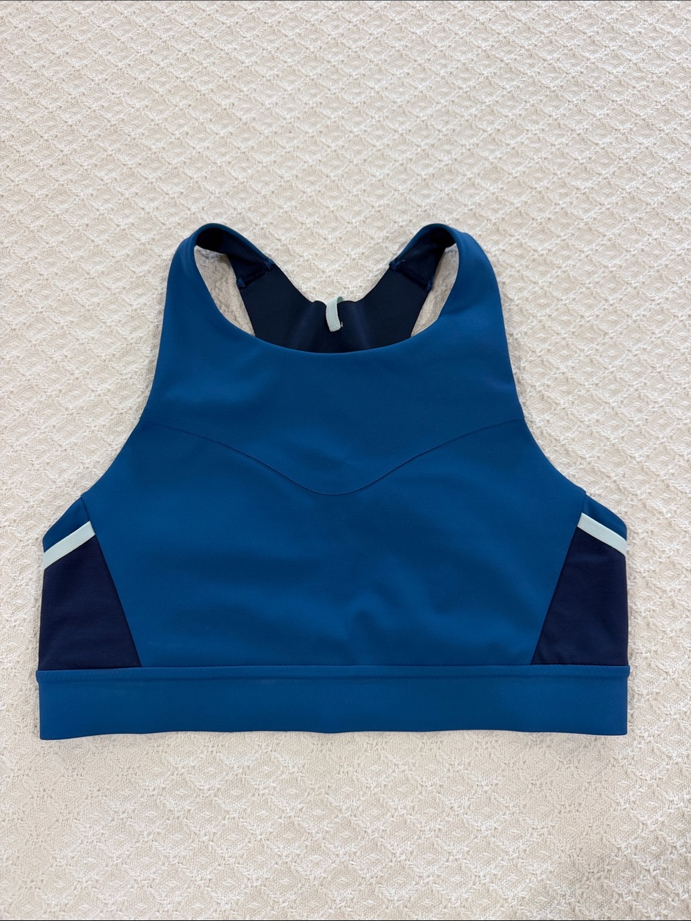 Brooks High-Neck Sports Bra - Teal Blue